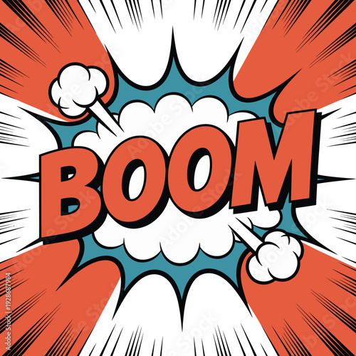 Comic Book Boom Explosion Sound Effect Vector Art
