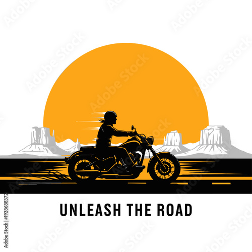 Unleashed Road Warrior: Desert Sunset Motorcycle Ride