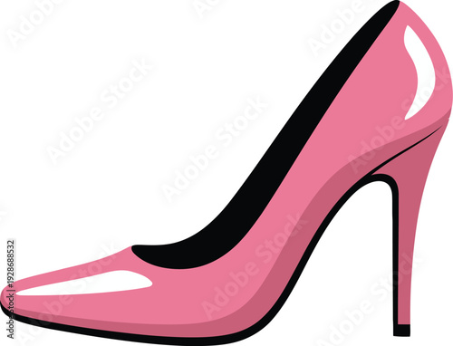 Pink High Heel Shoe Vector IllustrationFashion Footwear