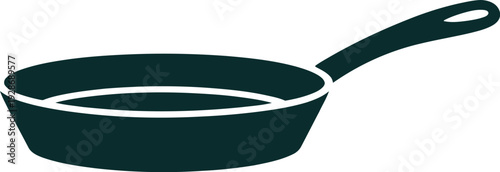 Frying Pan Silhouette Cooking Utensil Kitchenware Culinary Equipment Vector