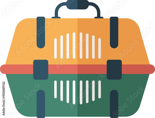 Pet Carrier Vector Icon Transporting Animal Box Container Handle Ventilation Slots