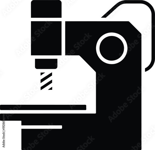 Drilling Machine Icon Vector Industrial Equipment for Metalworking and Precision Engineering Manufacturing Sub-Niche