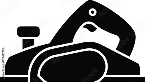 Electric Planer Tool Vector Icon for Woodworking and Carpentry Projects
