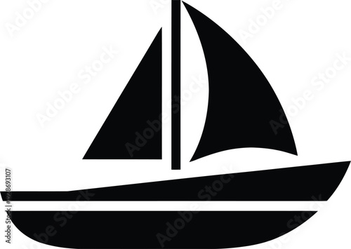 Sailboat Silhouette with Mast and Hull Abstract Minimalist Vector Graphic for Nautical Themes