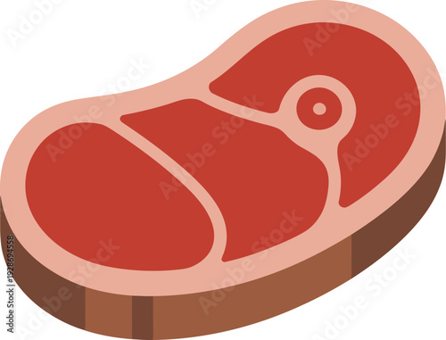 Raw Steak Cut Vector Illustration with Marbling Detail for Food and Cooking Concepts