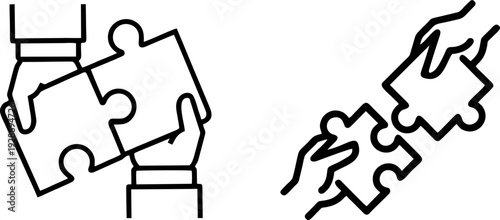 Teamwork Collaboration Connecting Jigsaw Puzzle Pieces