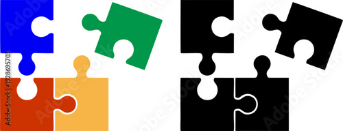 Abstract Puzzle Pieces and Problem Solving Concept