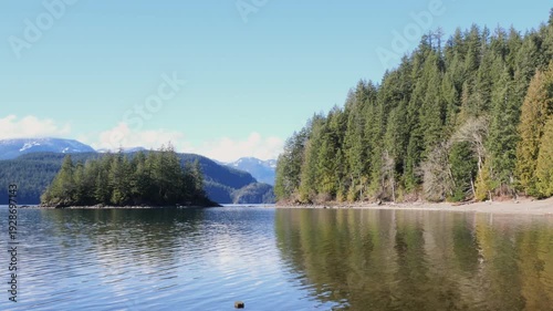 Green Point Day Use Area at the Sasquatch Provincial Park near Harrison Hot Springs during a winter season in the Fraser Valley of British Columbia, Canada