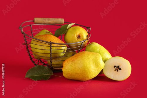 Metal basket with sweet rip...