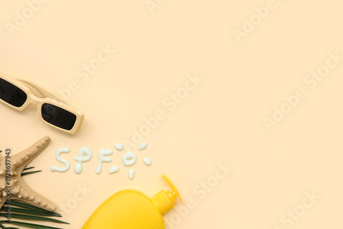 Composition with bottle of ...