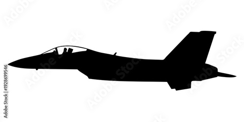 fighter jet silhouette on white background
