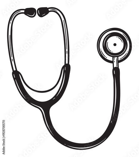 Essential medical stethoscope for healthcare diagnostics and physical examinations, perfect for doctor office decor, hospital themes, and educational materials.
