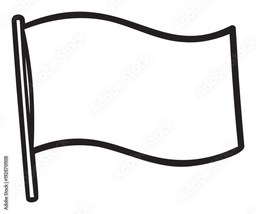 Simple blank flag waving on a flagpole ready for customizable branding, country emblems, or protest messages, ideal for graphic communication and informational displays.