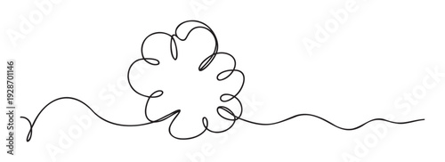 Continuous single line drawing forming an abstract cloud shape with flowing horizontal lines, perfect graphic resource for minimal brand identity or conceptual communication projects