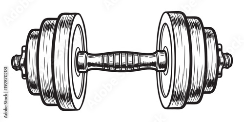 Dynamic heavy iron dumbbell essential for strength training and intense workout routines perfect for fitness enthusiasts and gym advertisements