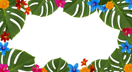 Colorful Floral Wreath Design Border Frame Illustration Vector Art Isolated on transparent background