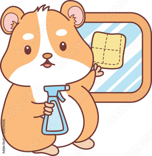 Cute set of hamster sticker with activity. Hamster 