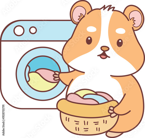 Cute set of hamster sticker with activity. Hamster 