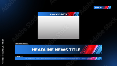 news set lower third with american style for news and broadcasting media