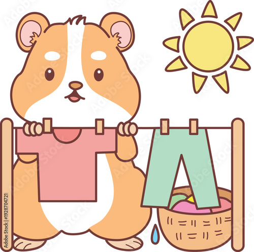 Cute set of hamster sticker with activity. Hamster 