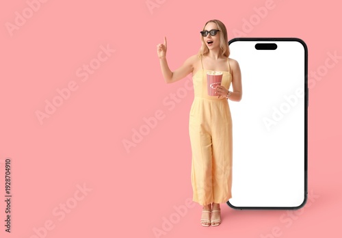 Surprised woman in 3D glass...