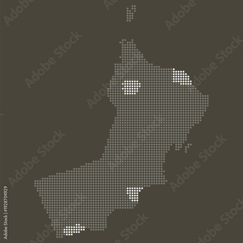 Oman Grey White Dotted Map Brown Energy Transition Expo Circular Economy