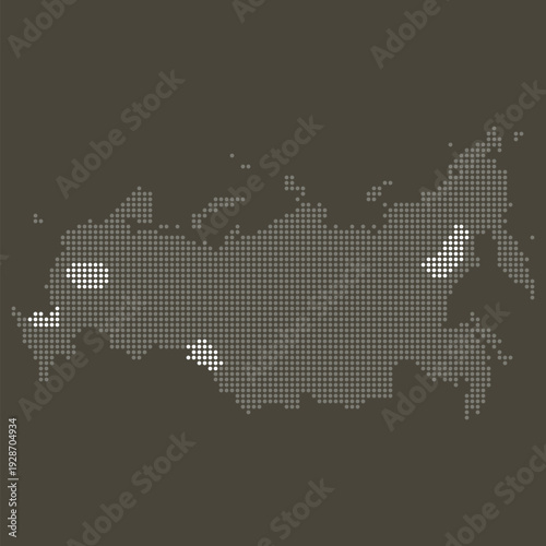 Russia Grey White Dotted Map Brown Energy Transition Expo Circular Economy