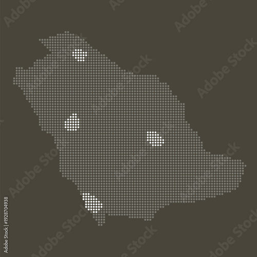 Saudi Arabia Grey White Dotted Map Brown Energy Transition Expo Circular Economy