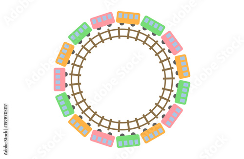 パステルカラーのかわいい円形電車フレーム