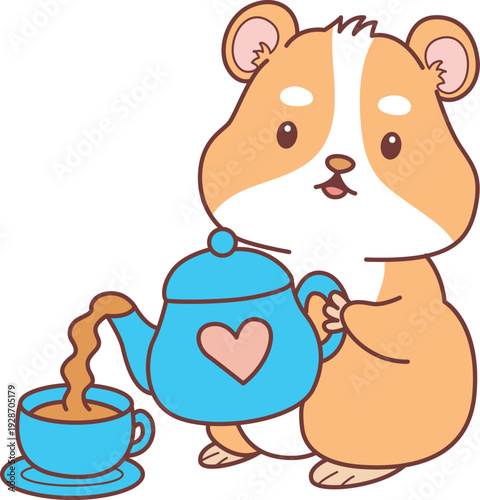 Cute set of hamster sticker with activity. Hamster 