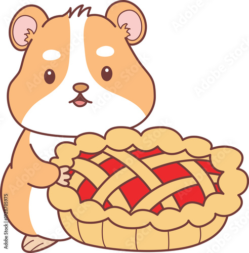 Cute set of hamster sticker with activity. Hamster 