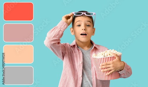Cute little boy with 3D gla...