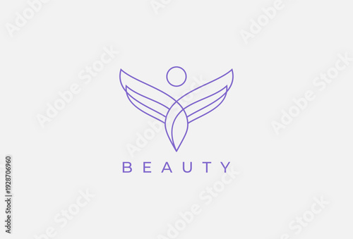 abstract human with leaf logo design element