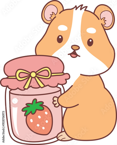 Cute set of hamster sticker with activity. Hamster 