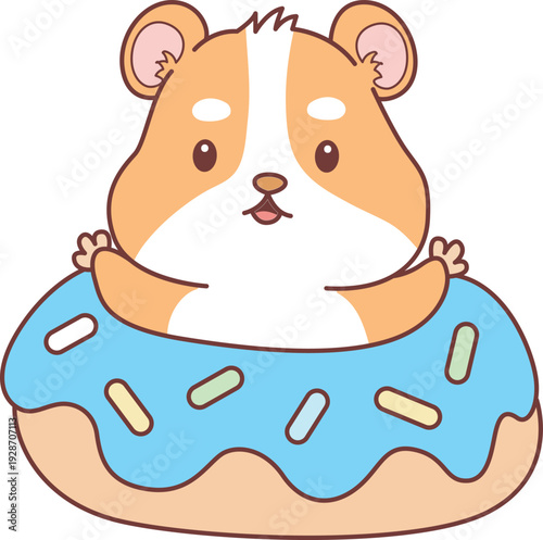 Cute set of hamster sticker with activity. Hamster 