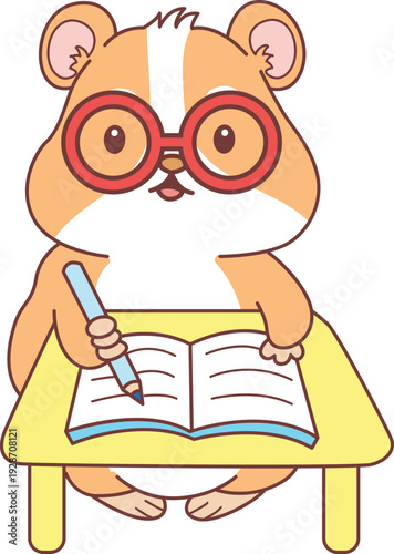 Cute set of hamster sticker with activity. Hamster 