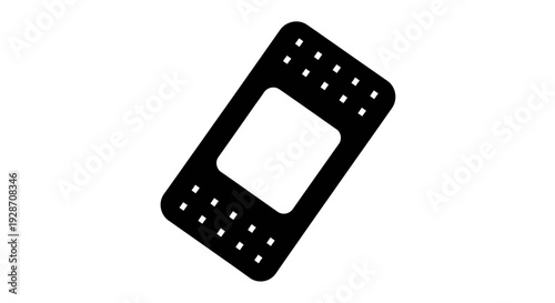 A close-up, high-angle shot of a simple, sterile bandage, isolated on a white background, perfect for medical or first aid illustrations and designs