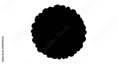 Stylized black abstract circular form resembling a cell or virus particle on a white background, suitable for health, medical, and scientific icon sets