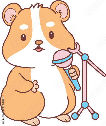 Cute set of hamster sticker with activity. Hamster 