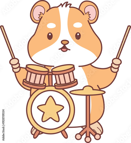 Cute set of hamster sticker with activity. Hamster 