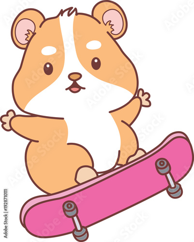 Cute set of hamster sticker with activity. Hamster 