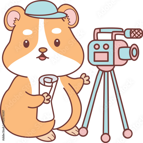 Cute set of hamster sticker with activity. Hamster 