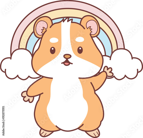 Cute set of hamster sticker with activity. Hamster 