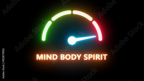 Mind Body Spirit medium, text level concept.Suitable for balanced wellness, moderate energy, and average mental, physical, and spir
