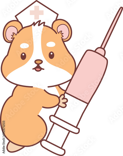 Cute set of hamster sticker with activity. Hamster 