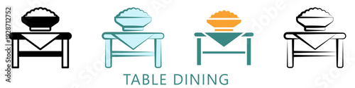 Table Dining Multi Style Icon Mini Illustration, Use For Modern Concept, Print, Ui, Ux Kit, Web And App Development. Vector Related To Ramadan, Eid Al-Fitr, Eid Al-Adha And More