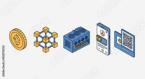 Cryptocurrency Blockchain Bitcoin Wallet QR Code.