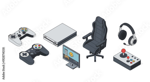 gaming setup gaming chair gamepad joystick headphones.