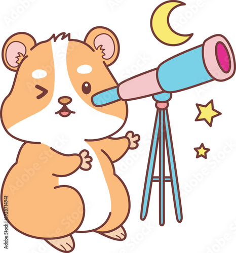 Cute set of hamster sticker with activity. Hamster 