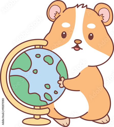 Cute set of hamster sticker with activity. Hamster 